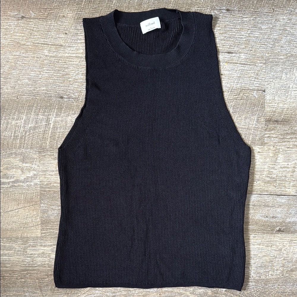 Aritzia Wilfred Black Sleeveless Knit Top Size Large
